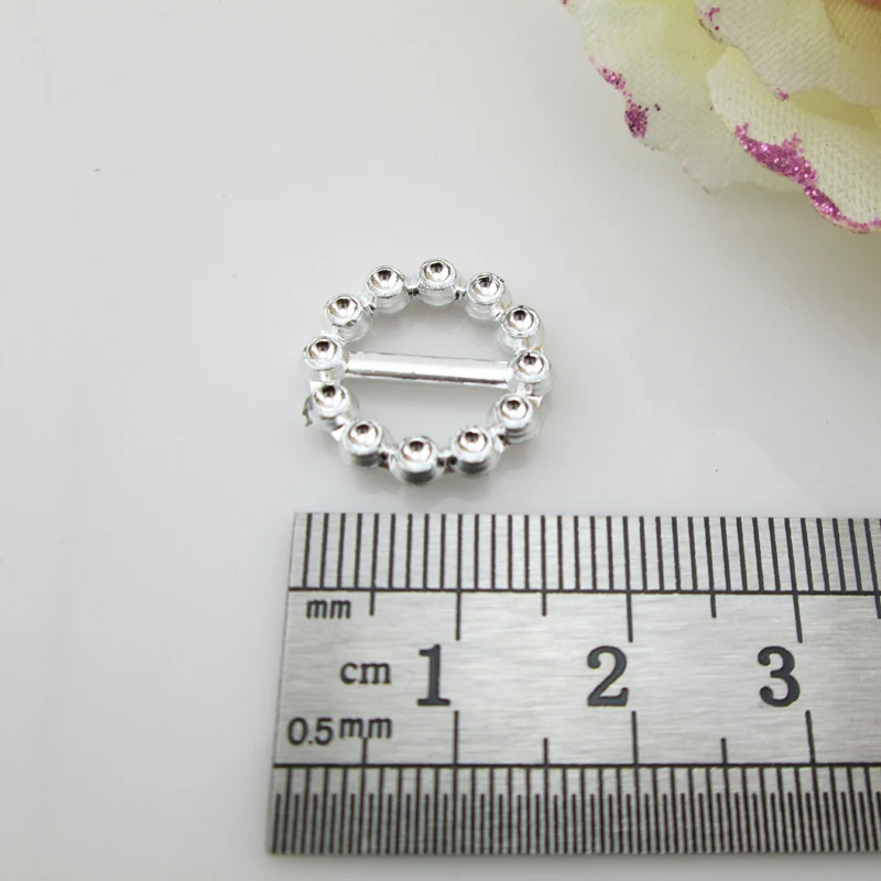 (AB55 11mm)10pcs Acrylic Round Buckle Invitation Ribbon Slider For Wedding Supplies | Дом и сад