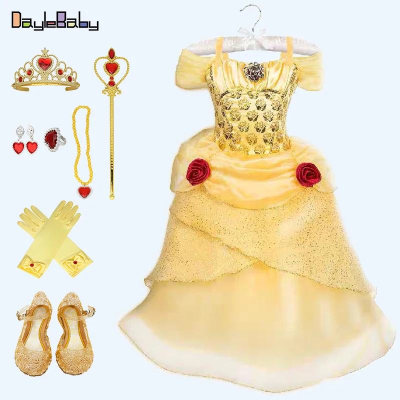 Платье принцессы Белль платье красавица чудовище осень желтый бальный наряд