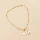 3 съемные подвески в форме барокко, ожерелье для женщин, ЗолотойСеребряный цвет, модное простое ожерелье, цепочка на шею, 2021, модные ювелирные изделия