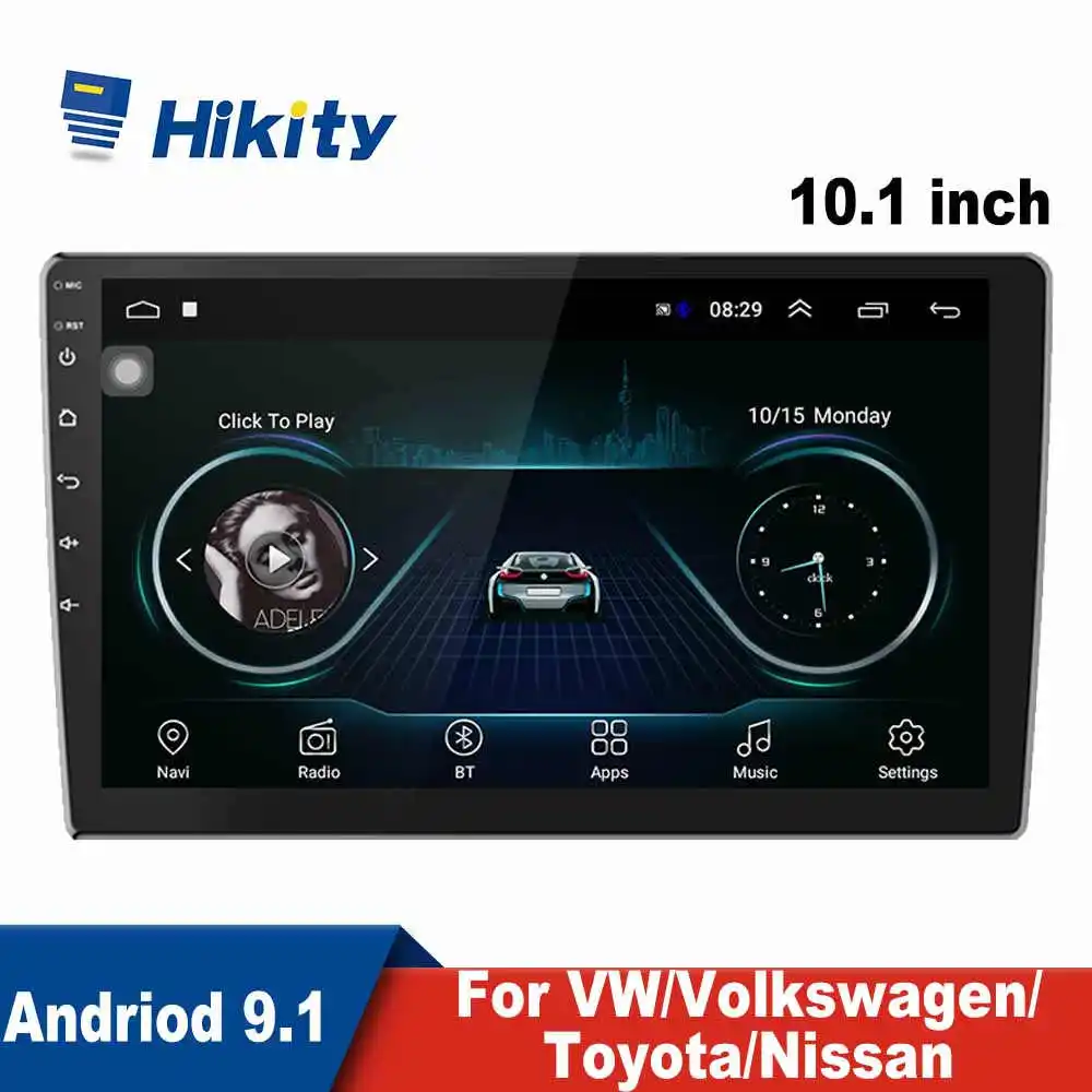 Автомагнитола Hikity мультимедийный MP5 плеер на Android 2 Din 10 1 дюйма GPS навигация