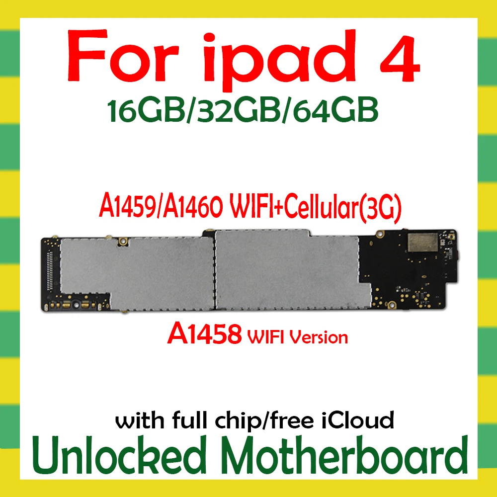 Оригинальная материнская плата A1458 A1459 A1460 для iPad 4 разблокированная по Wi Fi и