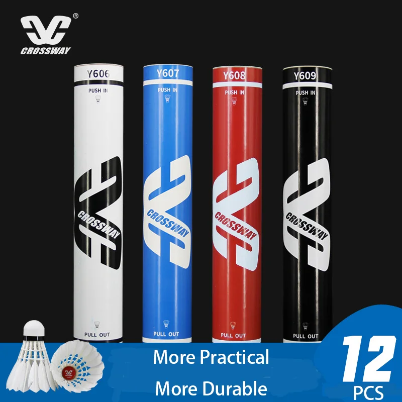 

12PCS Klossway Badminton Super Stable Endurance Training 12 Duck Feather Ball Outdoor Sports Badminton Training