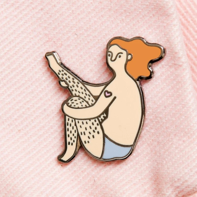 Мне нравятся ноги! Эмалированные металлические значки Ginger Girl брошь на лацкан