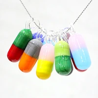 2pcs creative mini capsule ornament lovely glass pendant xmas wedding party home decor supplies diy earring necklace accessories