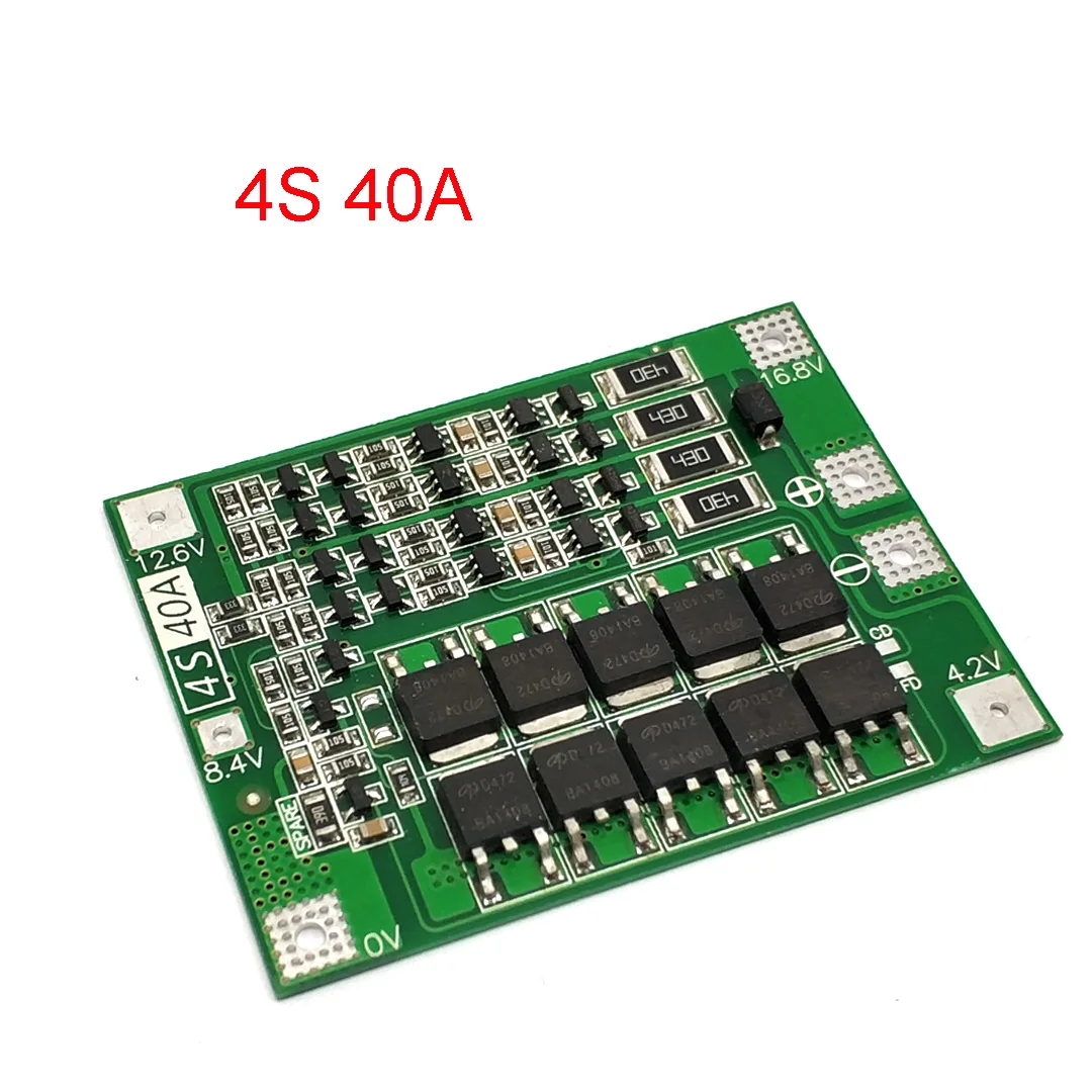 4S 40A литий ионный 18650 Батарея Зарядное устройство PCB плата защиты BMS с балансом для