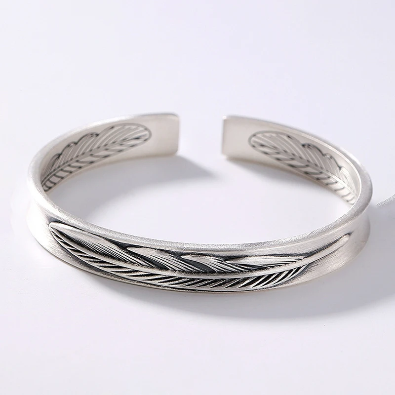 YIZIZAI Мода любовь письмо перо Открытие браслеты пара Шарм в античном стиле