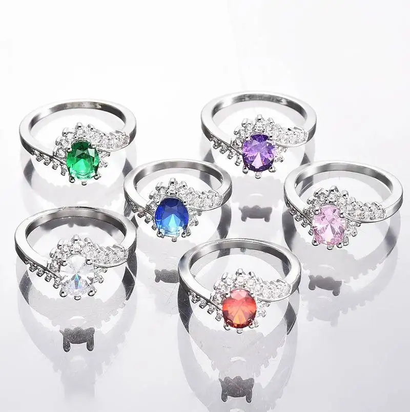 925 Anillos серебристого цвета в ассортименте имеются 5 расцветок женские свадебные