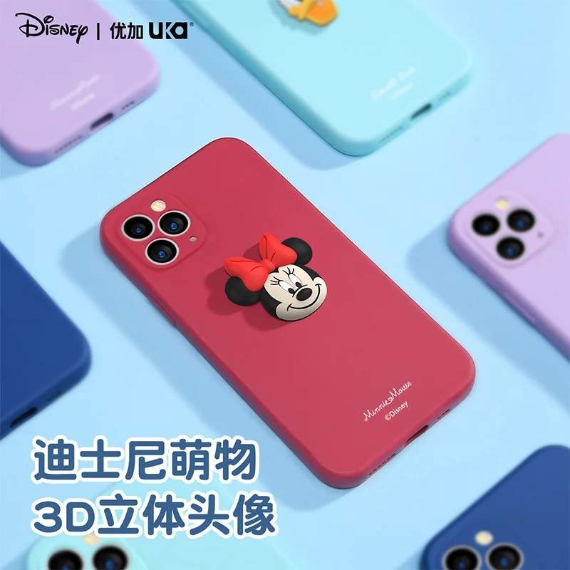 Disney-funda de silicona l&iacute;quida para Apple 12Max, carcasa blanda, nueva-3
