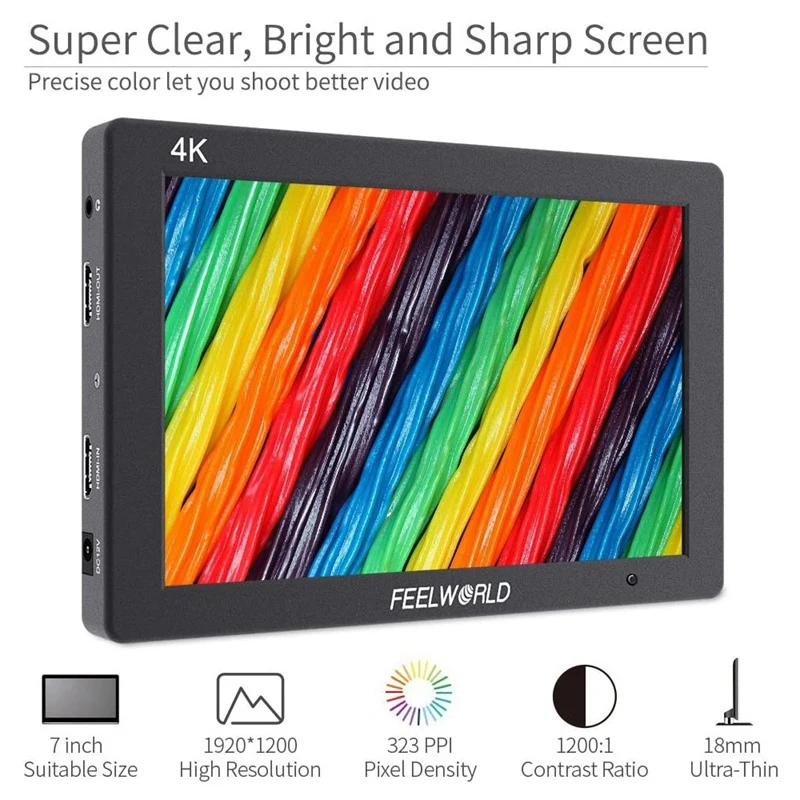 FEELWORLD T7 7 дюймов IPS 4K HDMI камера полевой монитор видео помощь Full HD 1920X1200 сплошной