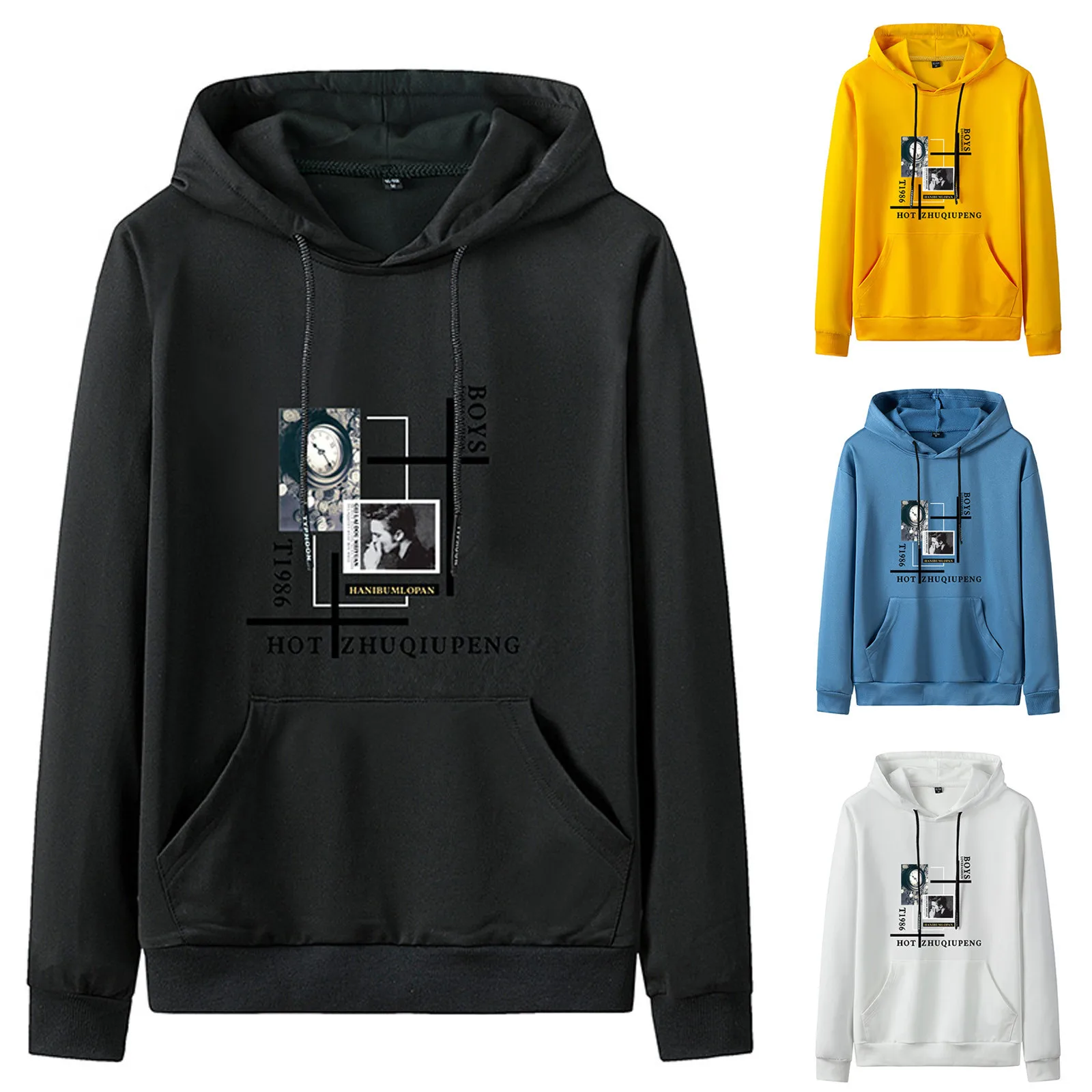 

Anime Men's Sweatshirt Autumn Slim Casual Printed Long Sleeve Hooded Sweatershirts Top Blouse 2022 Oversized Anime Clothes