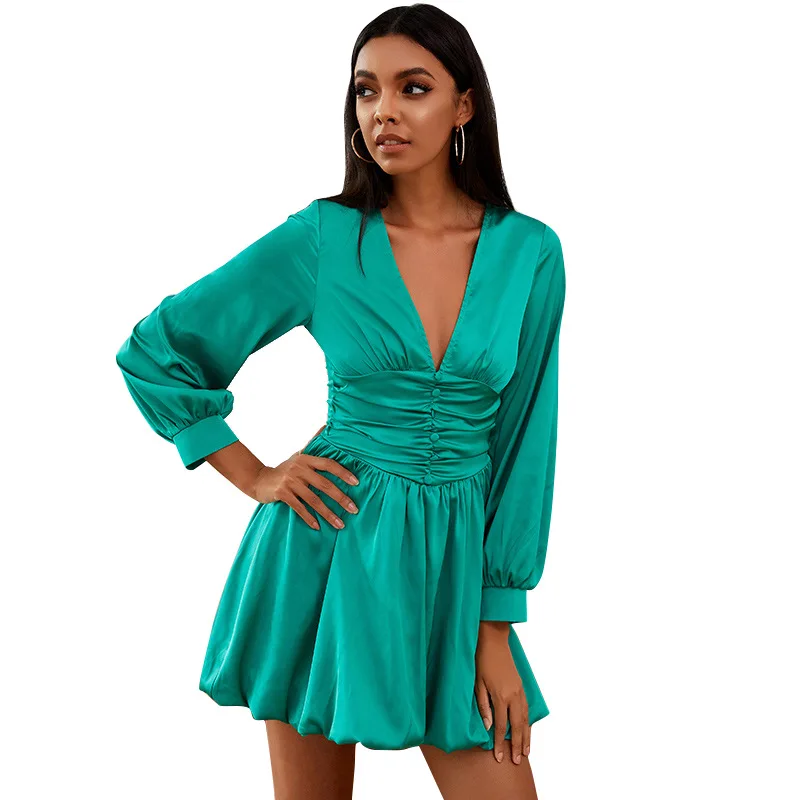 

Red Dresses for Woman Party Dress V Neck Elegant Eveningt Woman Dress Spring Autumn Ladies Fashion Work Daily Clothes 2021 Trend