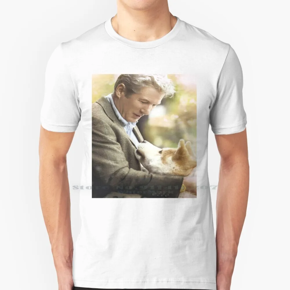 Хатико футболка 100% натуральный хлопок собака фильмы Ричард Гир щенок щенки Акита