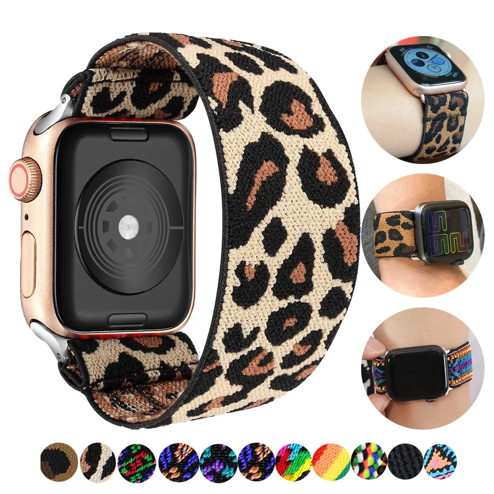 

Ремешок резиновый для Apple watch band 44 мм 38 мм 40 мм 42 мм, богемный эластичный браслет для соло iWatch series 3 4 5 se 6