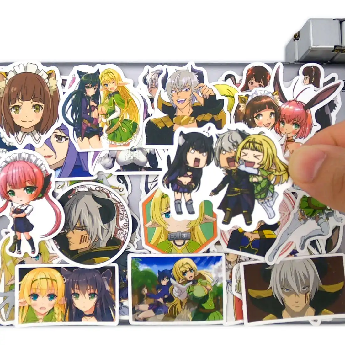 

50pcs Light Novel Style Anime Demon Lord Cute Elves Girls Funny Comics Phone Laptop Case Guitar Cup Skateboard Bike Car Stickers