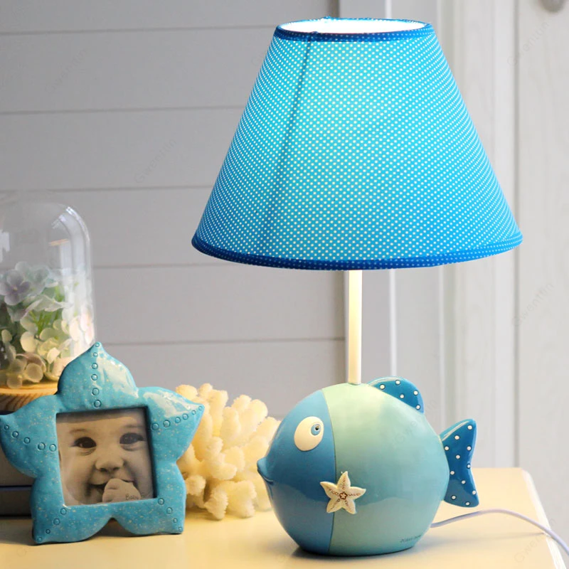 Настольные лампы с мультяшными рыбками современные светодиодные осветительные