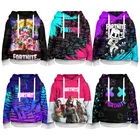 Детский пуловер с капюшоном, с 3D-принтом, для детей 3-14 лет