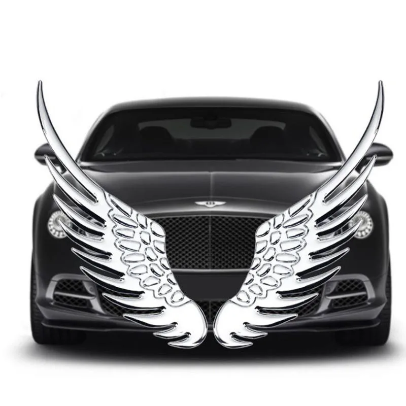 

1 Pair Metal 3D Gold Silver Fashion Angel Hawk Wing Car Stickers Emblem Badge Decals For Car Trunk Styling Accessories