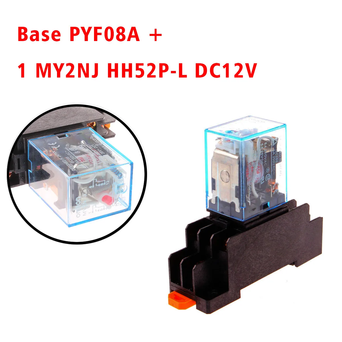 

Electromagnetic Coil General DPDT Power Relay MY2NJ DPDT 8Pins HH52P DC12V 24V AC220V Miniature Relay & PYF08A Base