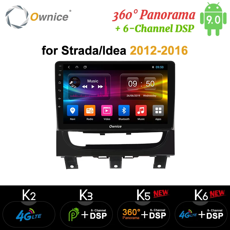 Ownice K3 K5 K6 Android 9.0 DSP 360 Panorama Car GPS Navi Radio Player for Fiat Strada cdea 2012 - 2016 4G LTE Optical DVD | Автомобили и