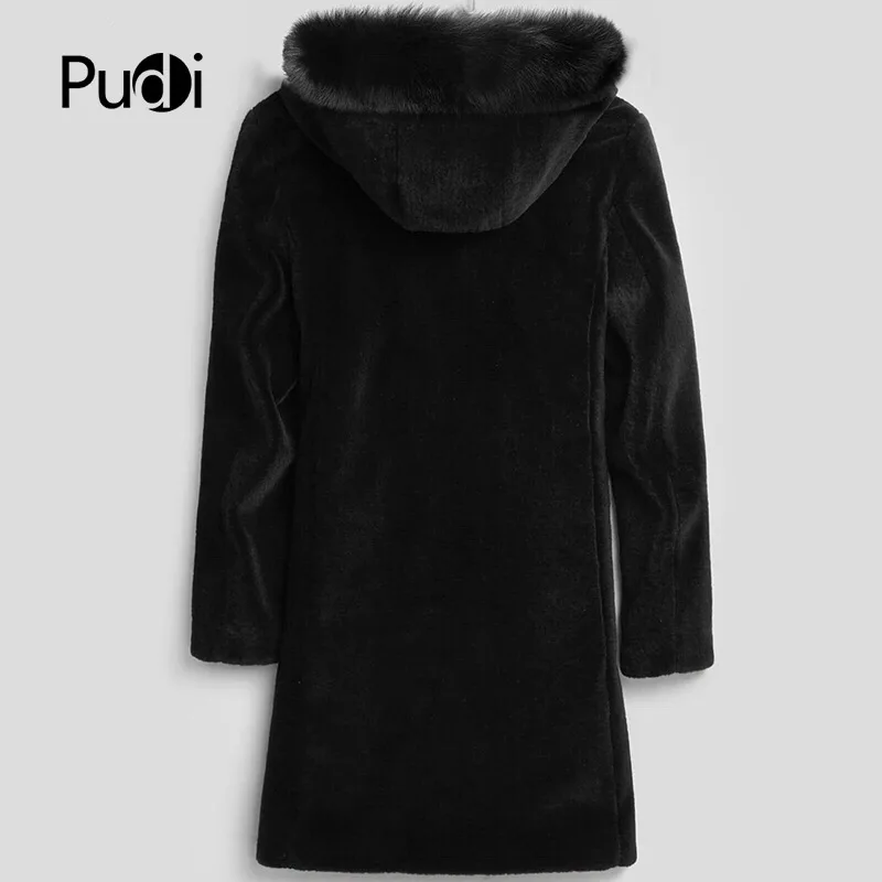 PUDI мужские пальто Зимняя Новая мода шерсть Длинные куртки с капюшоном Осень Зима Повседневная Верхняя одежда MT804