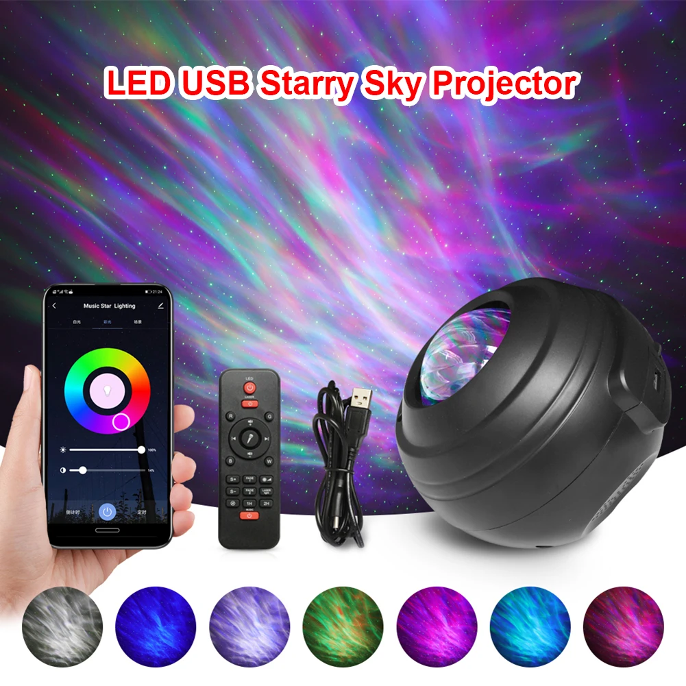 

Galaxy Starry Sky Projector Night Light Child USB Music Player Star Night Light Romantic Projection Lamp For Kids Christmas Gift
