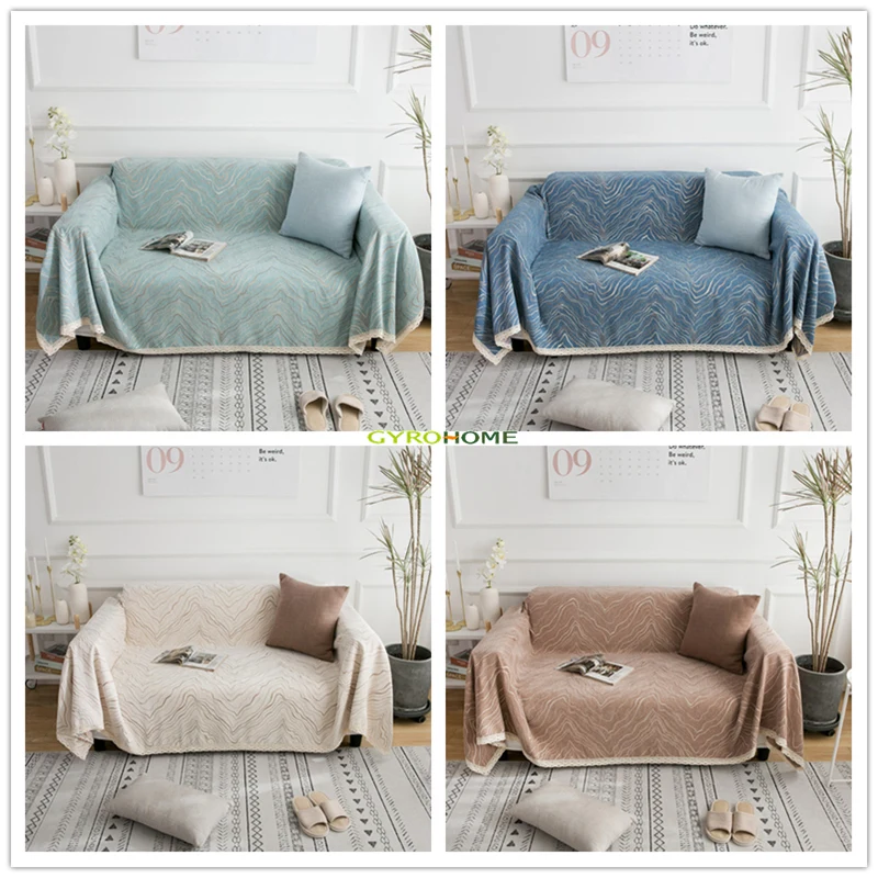 

GY4082 Chenille Water Wave Geometry Deer Blanket Sofa Decorative Slipcover Stitching Blanket Rug