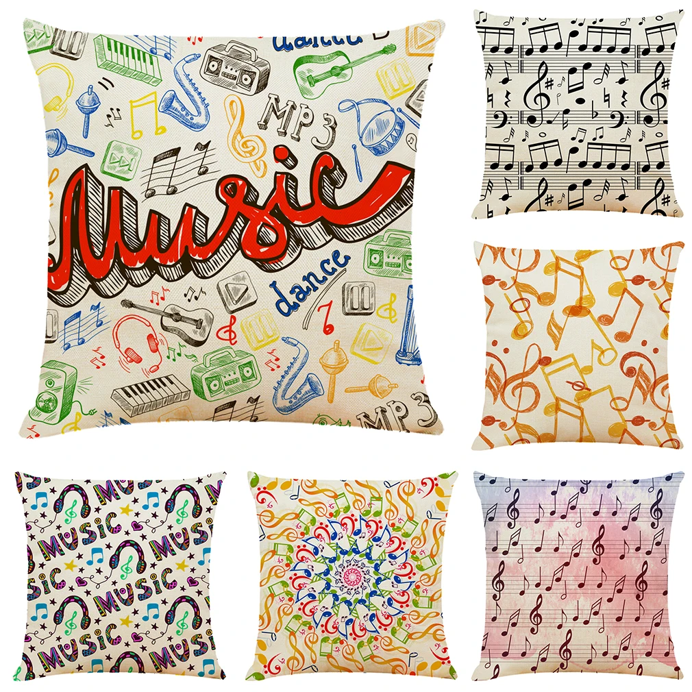 

Art Music Cushion Cover Hoga Decorative Pillow funda cojines 45x45 housse de coussin Nordic Throw Pillow Cover for Sofa Car
