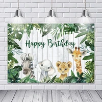 jungle green forest happy birthday background photography woodland safari party photo backdrop newborn baby shower photo props