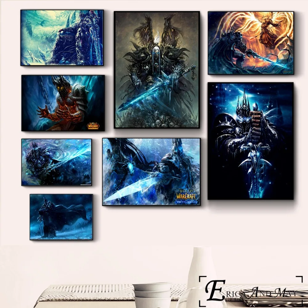 

Lich King WOW Game Artwork Vintage Poster Prints Oil Painting On Canvas Wall Art Murals Pictures For Living Room Decoration