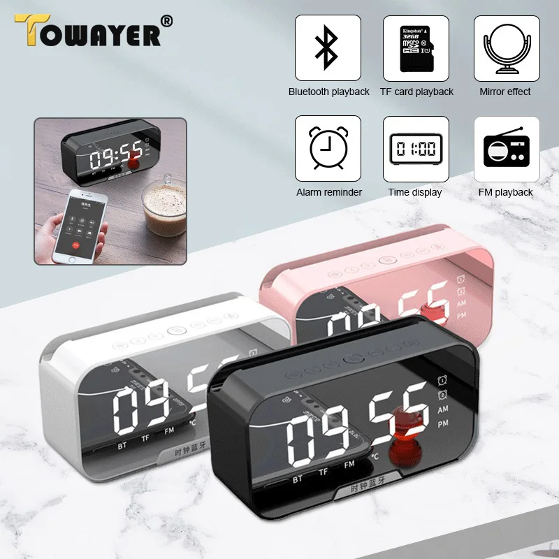 

Зеркальный светодиодный Ной подсветкой, беспроводное устройство с поддержкой bluetooth, MP3, Hi-Fi, музыкальный динамик, плеер, электронный цифрово...