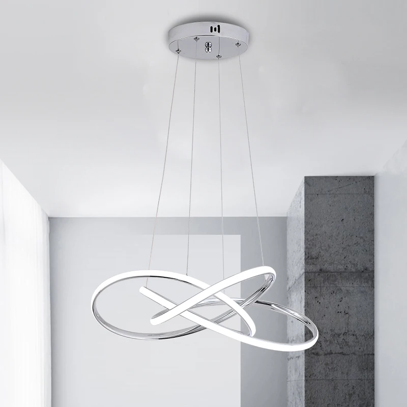

Dimmable LED Modern Loft Home Indoor Pendant Light 110V 220V Chrome Frame For Dining Living Room Bedroom Bar Hotel Nordic Lamp