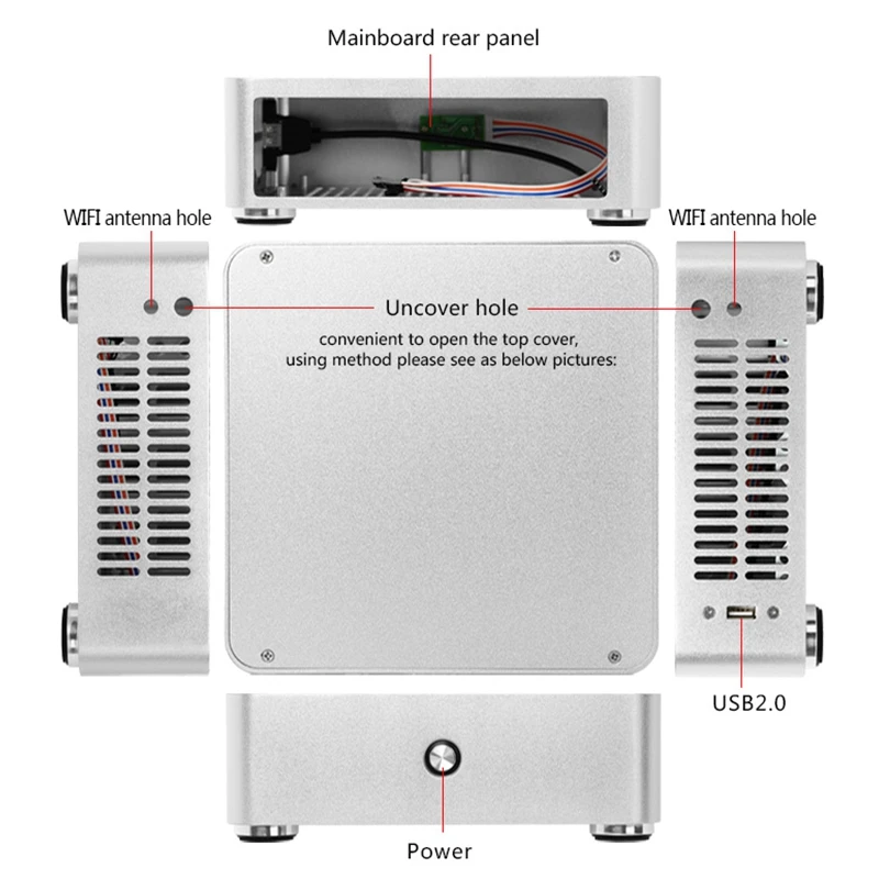 H60 шасси для HTPC компьютерный чехол Mini ITx o горизонтальный алюминиевый сплав