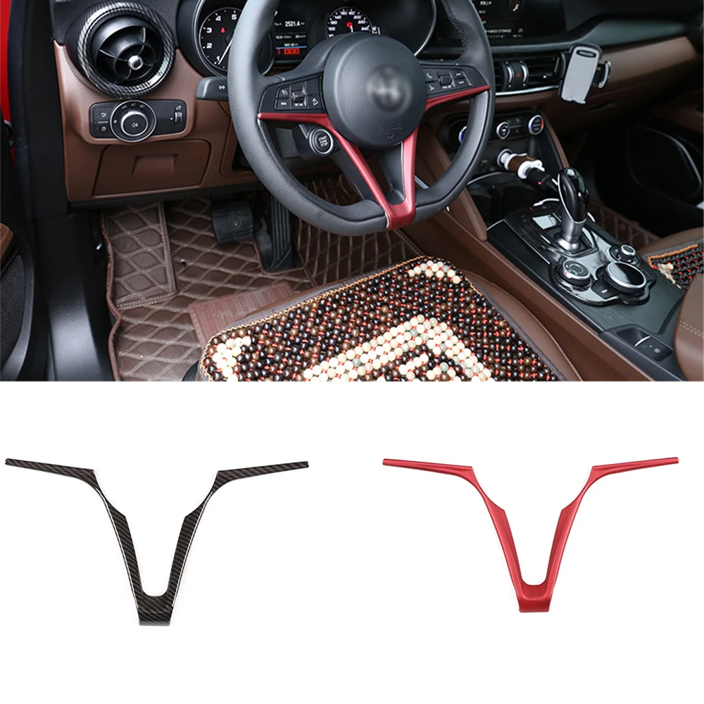 

Fit for Alfa Romeo Giulia Stelvio 2017-2019 ABS Steering Wheel Cover Trim Car Accessories