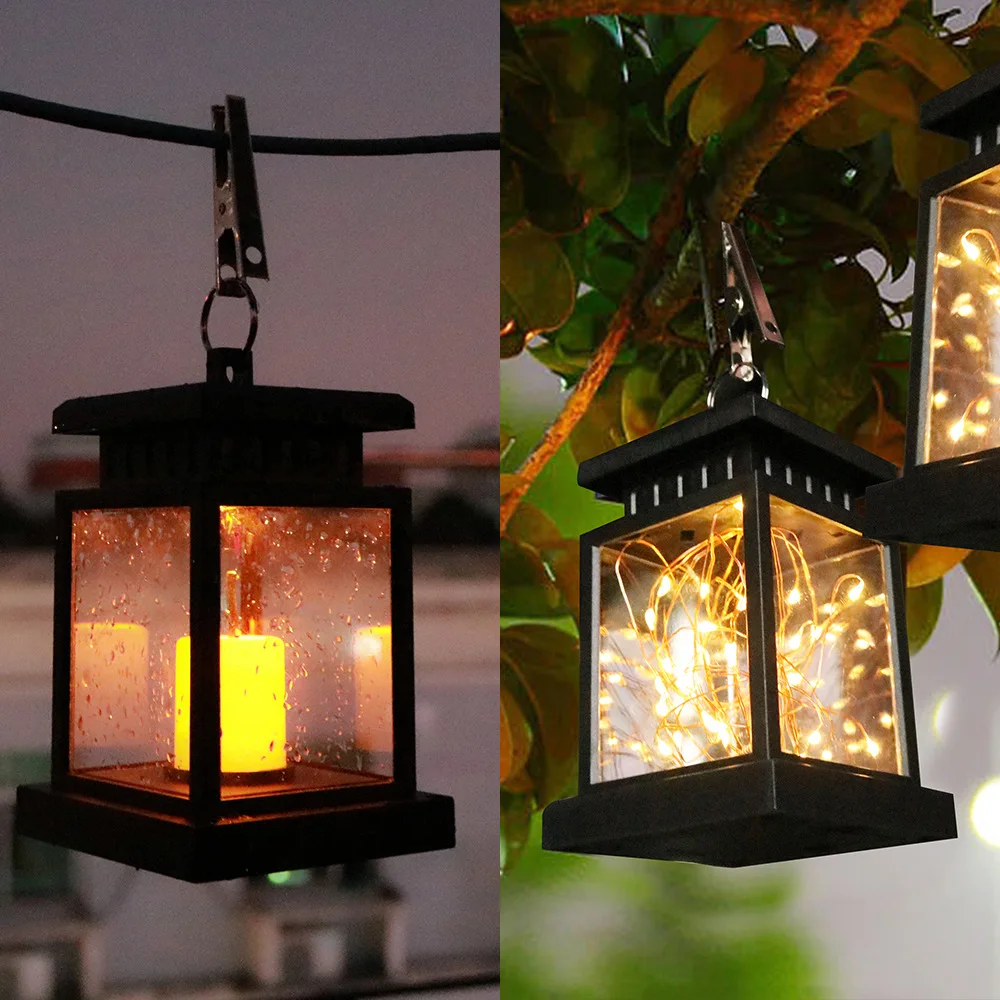 

1Pcs Solar Garden Light LED Solar Candle Lantern Courtyard Light Outdoor Garden Solar Light Hanging Solar Lamp Decorative Lights
