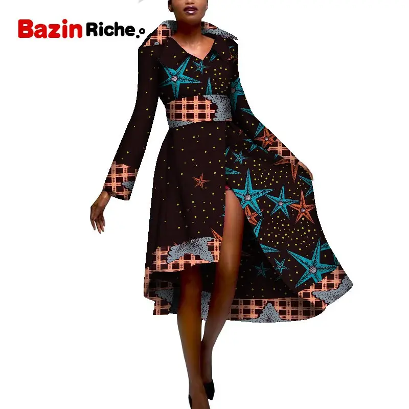 Африканский Стиль элегантные вечерние Модные женские длинные платья осенне