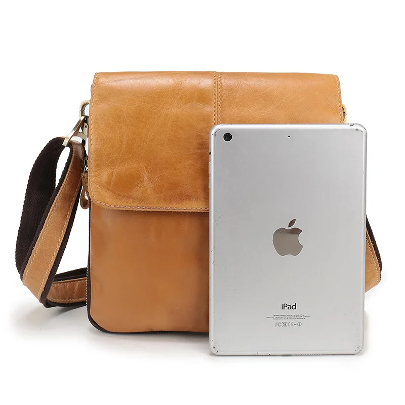 

Vintage Natural Oil Wax Genuine Leather Men Messenger Bags