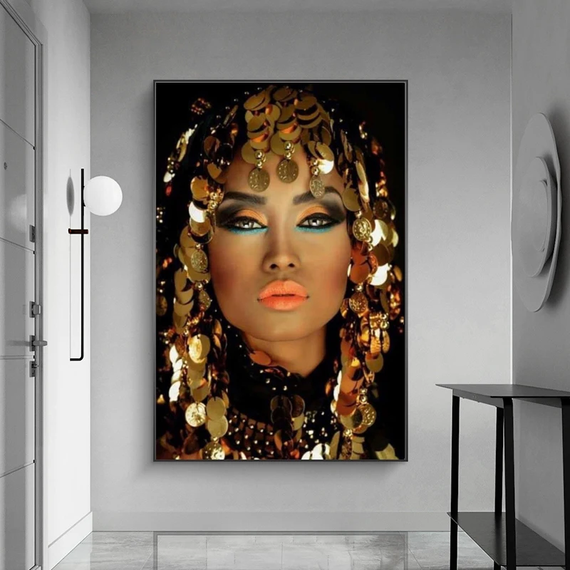

Bling Gold Makeup Woman Canvas Paintings Home Wall Art Posters and Prints Wall Pictures for Living Room Home Wall Cuadros Decor
