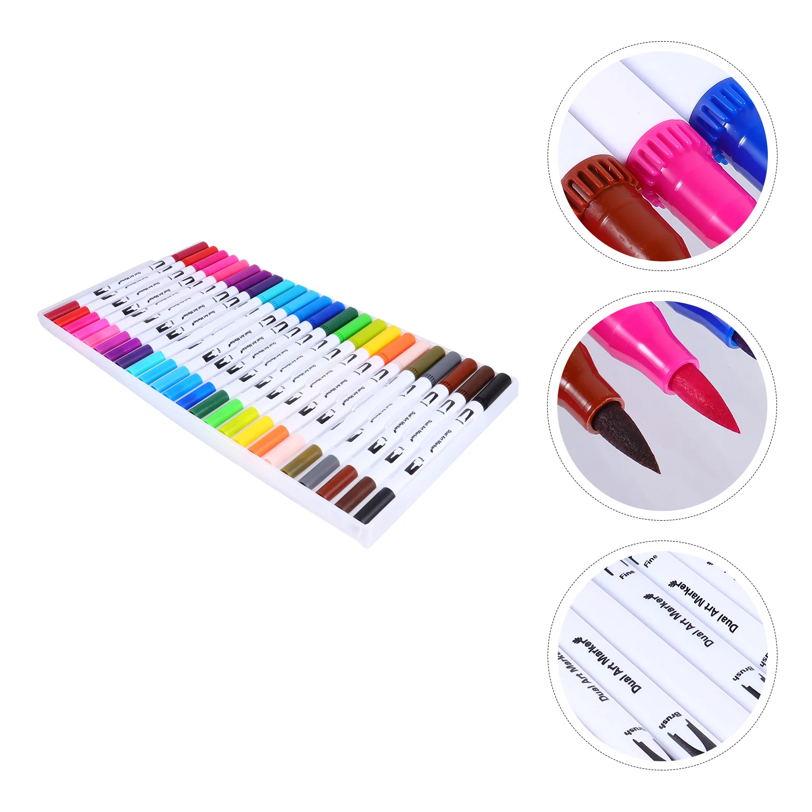 

24Pcs Dual Tip Brush Pens Fineliner Tip Pens Highlighter Brush Pens Painting Pen