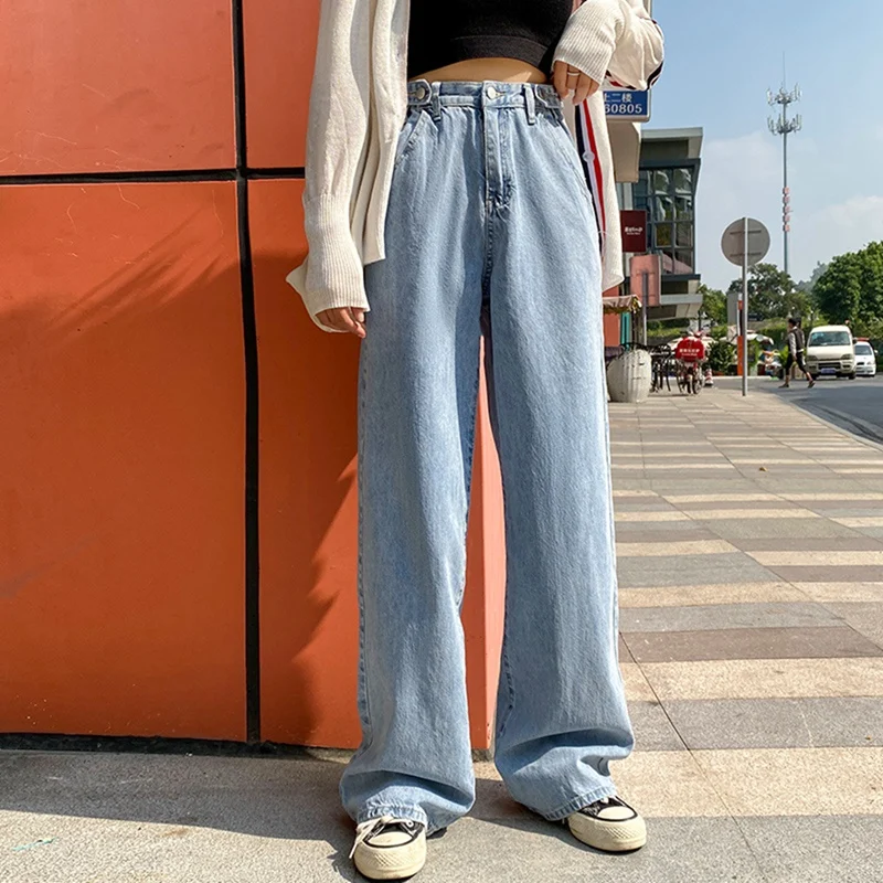 

Women Jeans High Waist Clothes Wide Leg Denim Clothing Streetwear Vintage Quality Harajuku Straight Pants