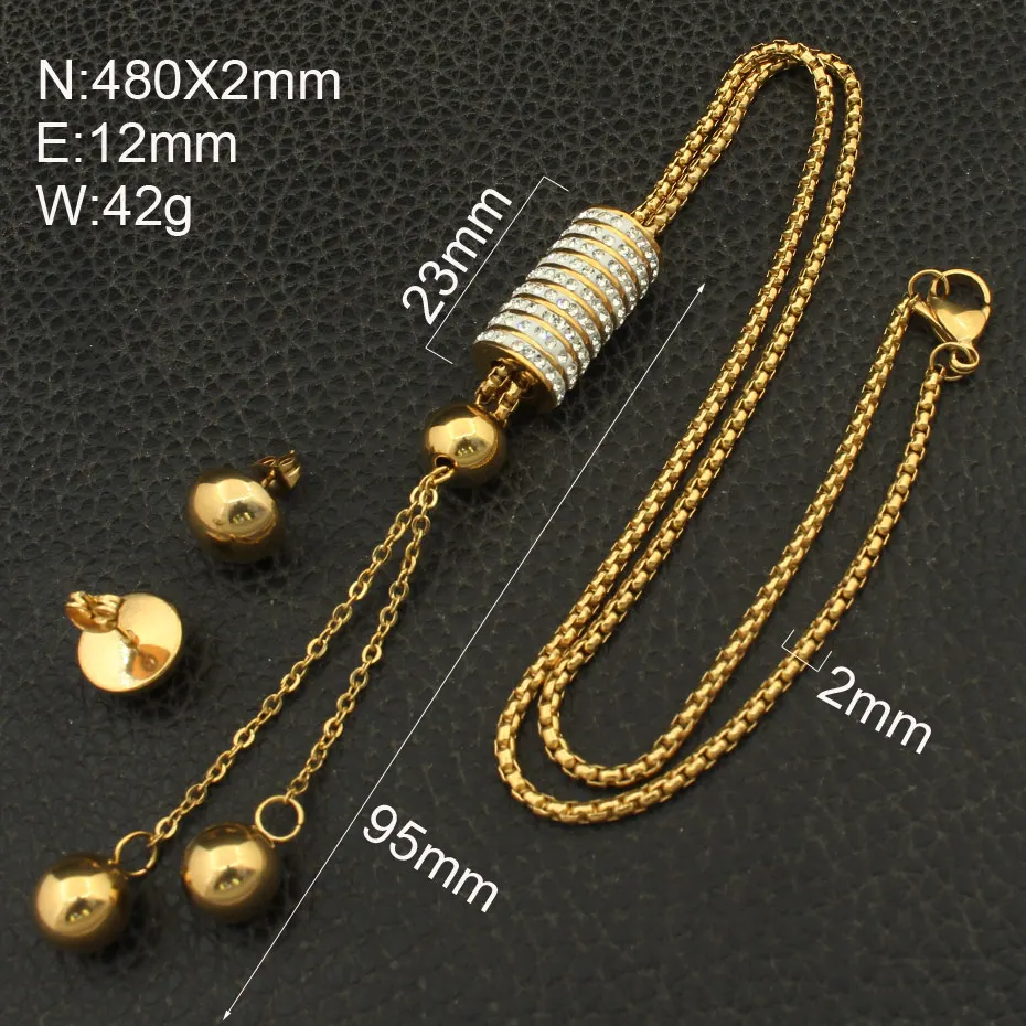 Ожерелье и серьги женские из нержавеющей стали | Украшения аксессуары