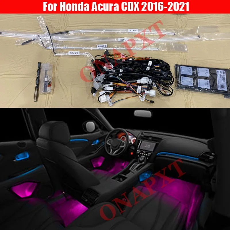 

64 colors Set For Honda Acura CDX 2016-2021 AML button control Decorative Ambient Light LED Atmosphere Lamp illuminated Strip