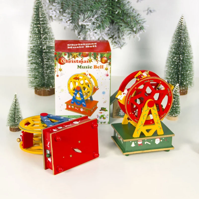 

Ferris Wheel Shape Wooden Cartoon Music Box Color Spray Paint Christmas Children Gift Family Decoration Music Box