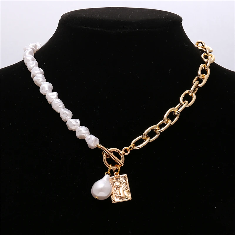 

Irregular Pearl Choker Necklaces for Women 2021 Vintage Geometric Necklaces & Pendants Vintage Gold Collar Collier Femme Jewelry