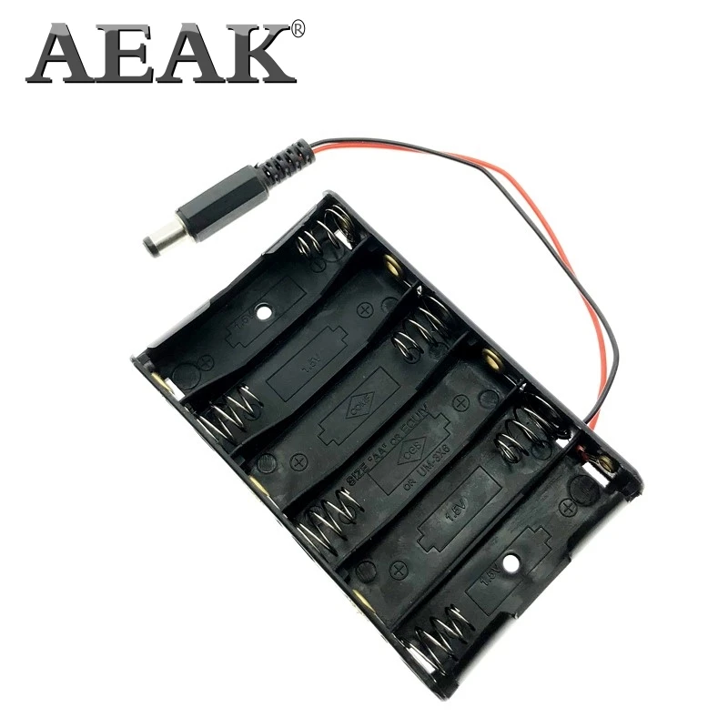 Контейнер AEAK для батарей 6 размера AA футляр шт. держатель с разъемом питания DC2.1