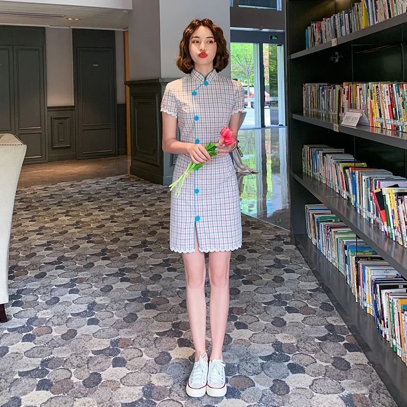 

Chinese Traditional Dress Modern Cotton Qipao Cheongsam Elastic Force Improve Qi Pao Vestido Plus Size XL 2XL 3XL