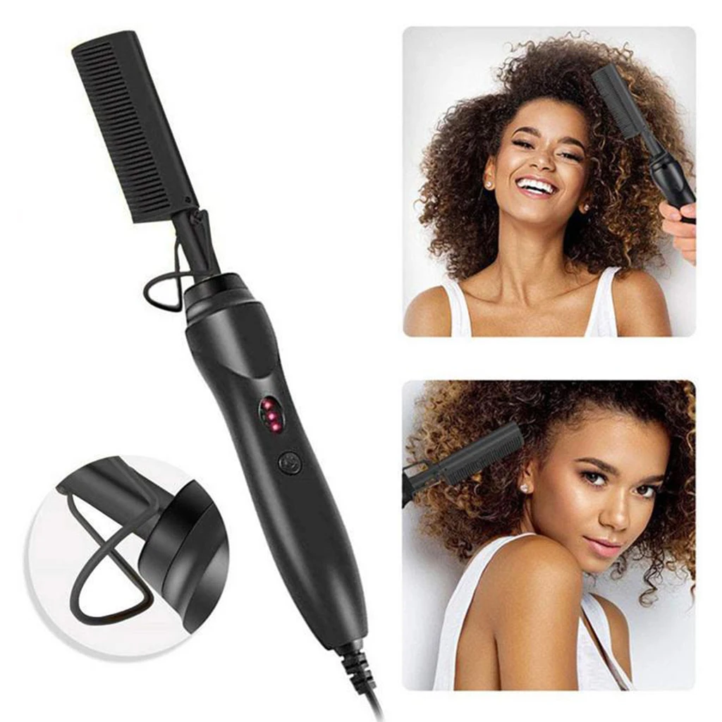 

Multifunction Hair Straightener Flat Irons Wet Dry Use Brush Comb Hot Heating Hair Straight Styler Curling Iron Hair Curler Comb