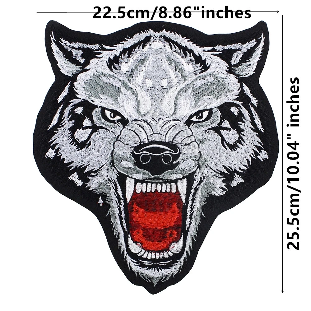 Вышивка пришивная новая большая голова волка Пришивные наклейки нашивки для