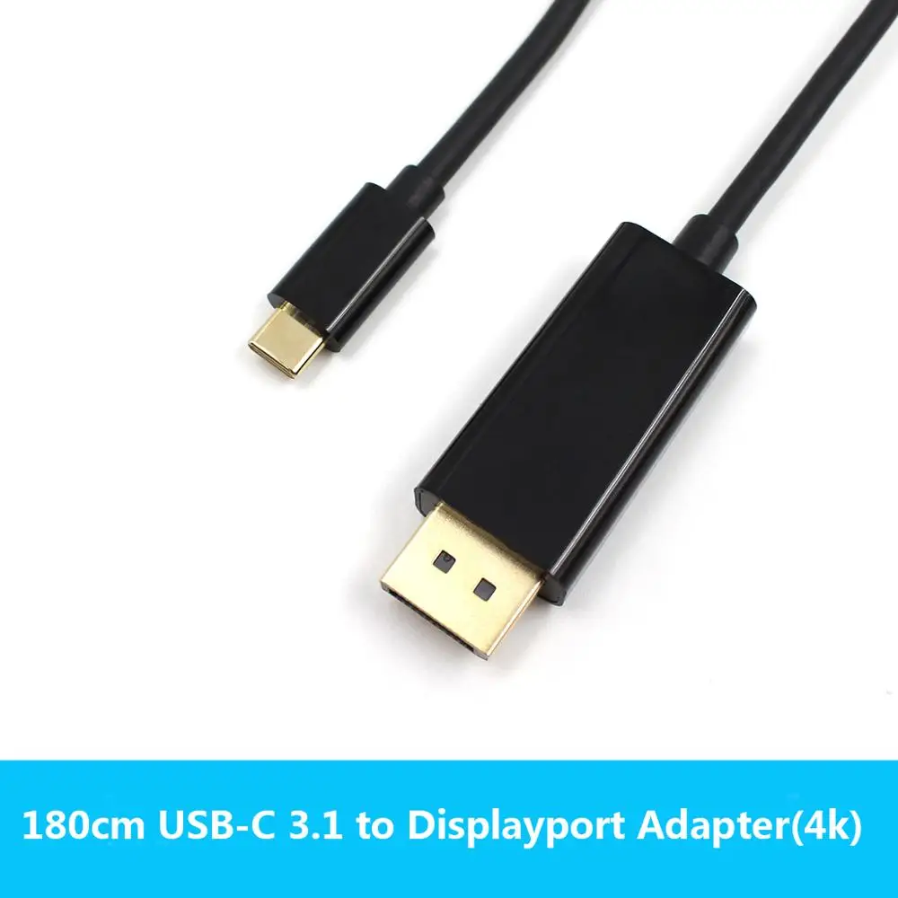 1 8 м USB 3 Тип C Дисплей порт кабель Топ штекер DP 4K HDTV адаптер|Кабели VGA| |