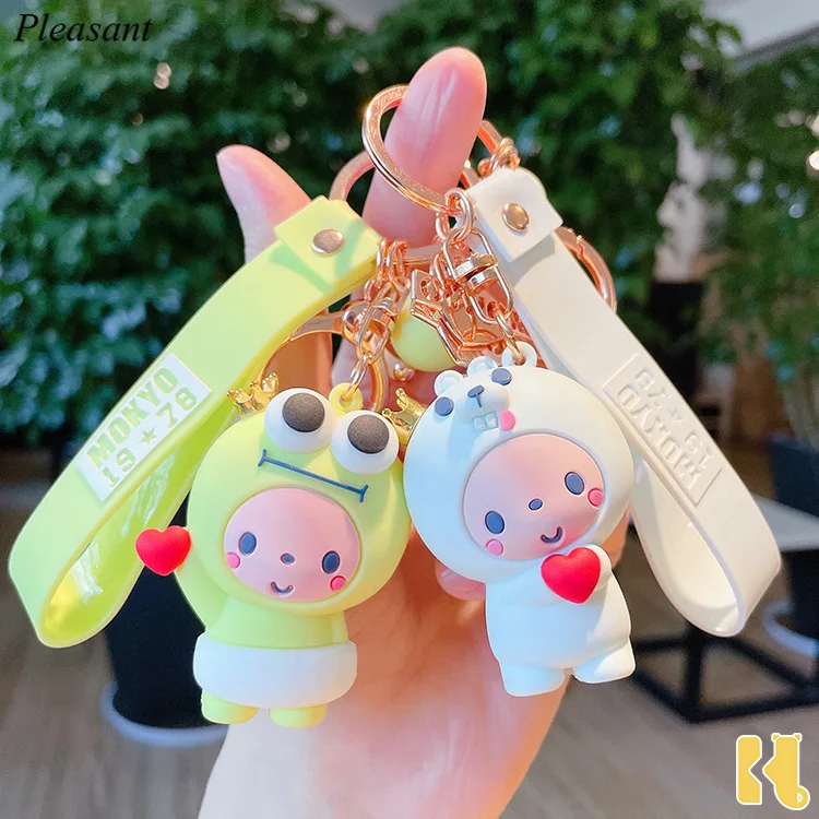

New Hot Sale Crown Monkey Transformed Into A Small Animal Cute Keychain Cartoon PVC Soft Rubber Doll Pendant Small Gift