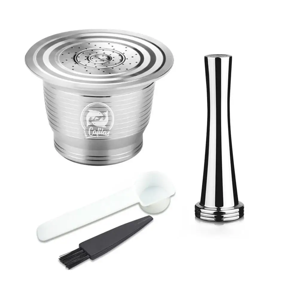 

2PCS/Set Nespresso Steel Refillable Coffee Birthday Tamper Business Pod Reusable Gift Coffee Coffee Capsule Coffe I9F8